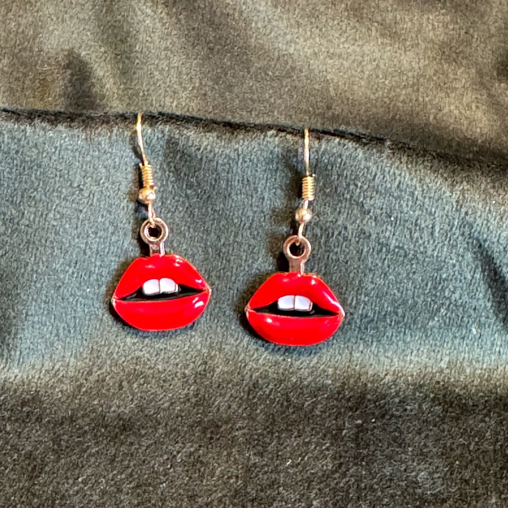 Red Lip Earrings